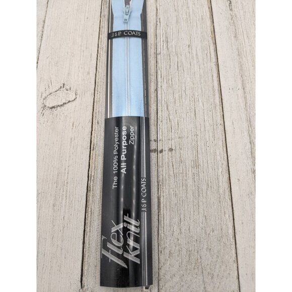 Vintage J&P Coats Flex Knit All Purpose Zipper 20" Ciel Blue 3 - Picture 3 of 6